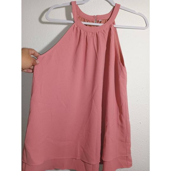 Lush Womens Pink Tank Top Halter Neck Sleeveless Size Large - Picture 2 of 5